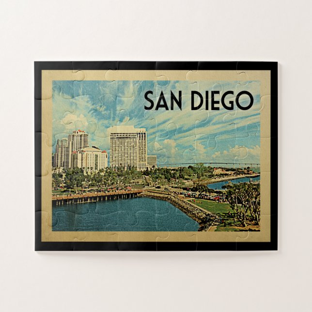 Quebra-cabeça Viagens vintage San Diego California (Horizontal)
