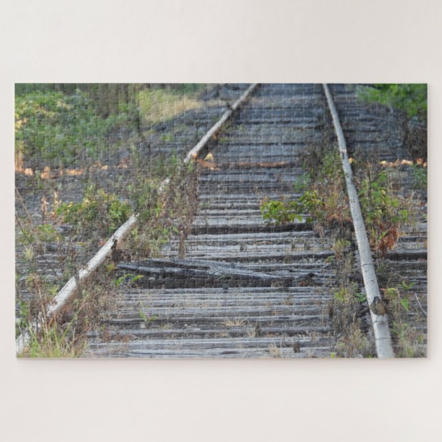 Quebra-cabeça Vias de trem e passarinho (Horizontal)