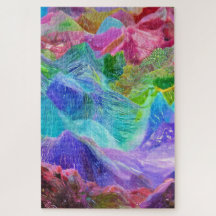 Vibrant Crystal Mountain Abstrato