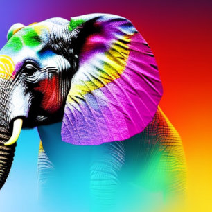 Quebra-cabeça Vibrante Elefante Porta-copos de Vidro com Caixa d