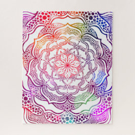 Quebra-cabeça Vibrante Mandala Colorida Na moda rosa-chic Elegan