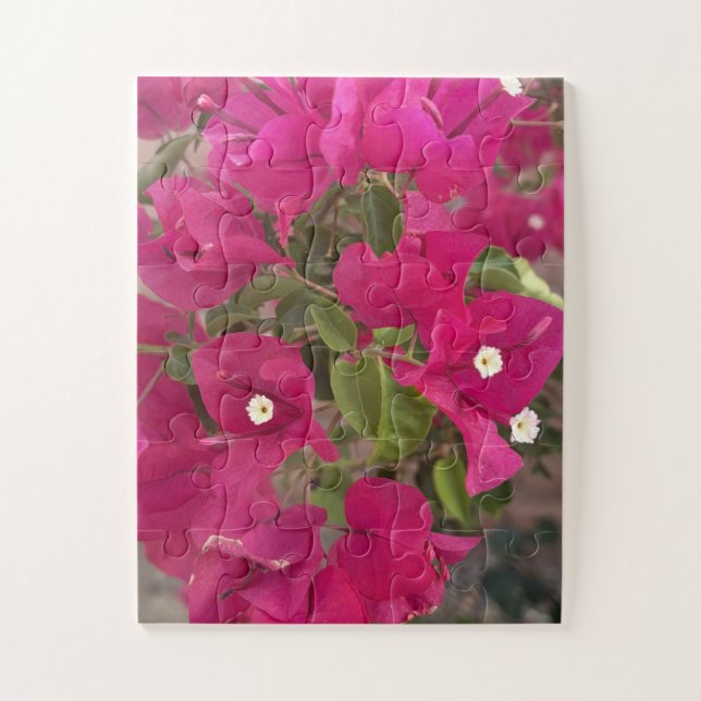 Quebra-cabeça Vibrantes Flores de Bougainvillea Rosa em Floração (Vertical)