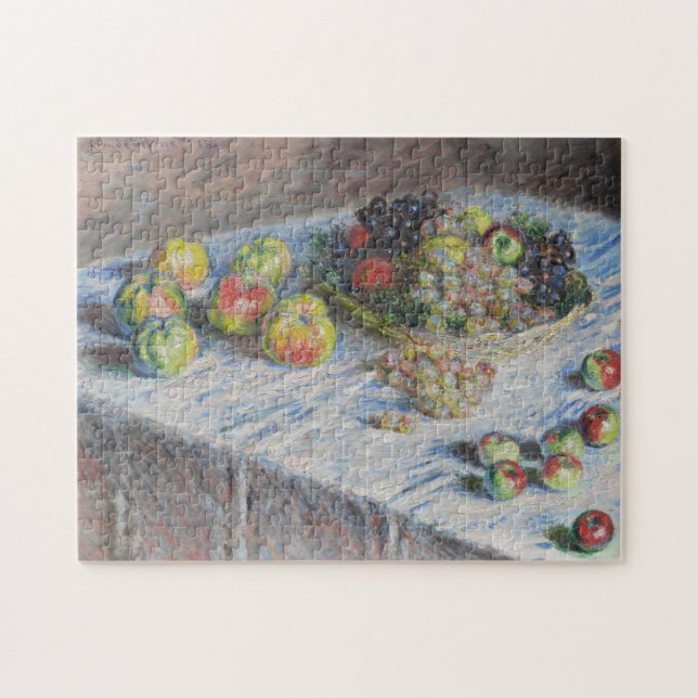 Quebra-cabeça Vida contínua com Maçãs e Uvas Monet Fine Art (Horizontal)