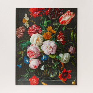 Quebra-cabeça Vida Estática com Flores em Vaso de Heem