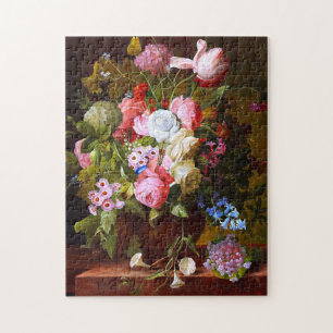Quebra-cabeça Vida Estática Da Flor De Rosas, Tulipas E Hiacinto