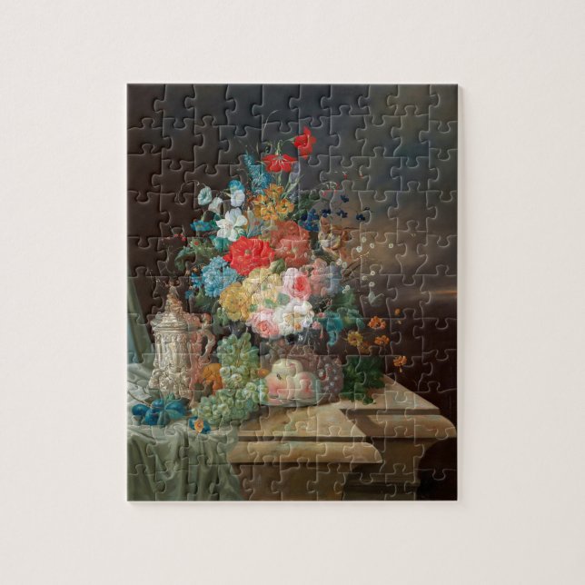 Quebra-cabeça Vida Estática Doméstica: Flores e Frutas (Vertical)