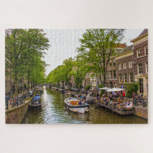 Quebra-cabeça Vida no canal de Amsterdã, Países Baixos
