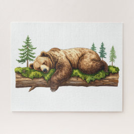 Quebra-cabeça Vida Selvagem do Urso Dormindo Tranquila