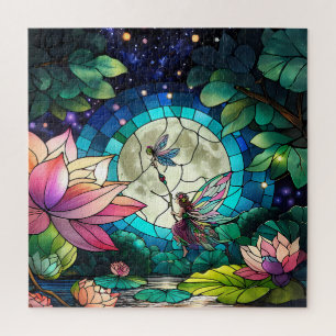 Quebra-cabeça Vidro de Cor Little Fairy Com Libélula
