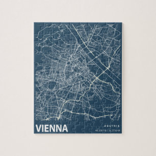 Quebra-cabeça Viena - Mapas de arte em azul