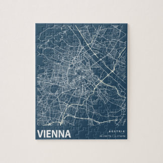 Quebra-cabeça Viena - Mapas mínimos de arte em azul