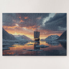 Quebra-cabeça Viking Longship Icy Fjord