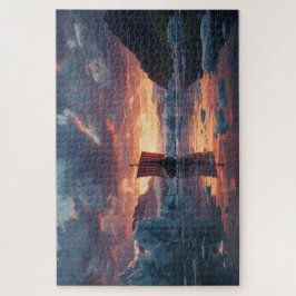 Quebra-cabeça Viking Longship Icy Fjord Jigsaw Puzzle