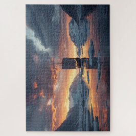 Quebra-cabeça Viking Longship Icy Fjord Jigsaw Puzzle