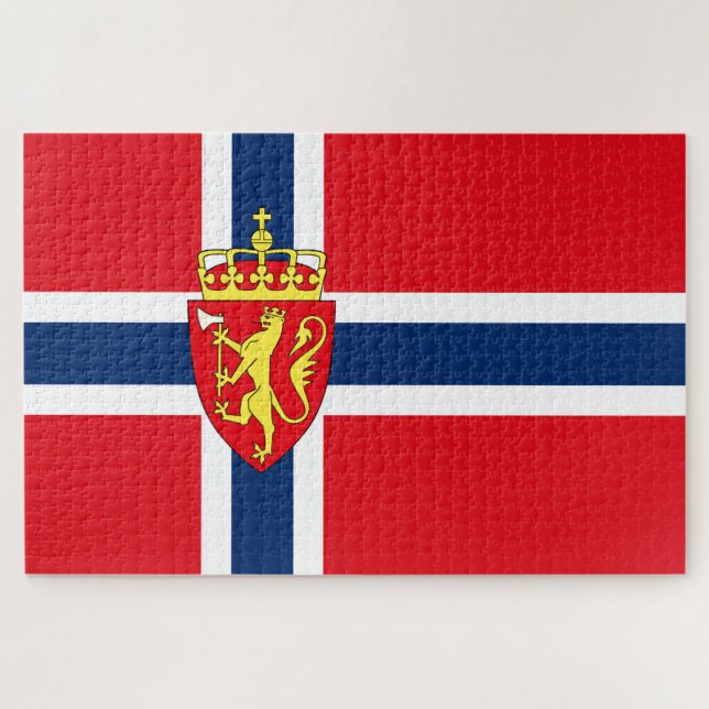 Quebra-cabeça Viking Nordic Norway flag/casaco de armas (Horizontal)