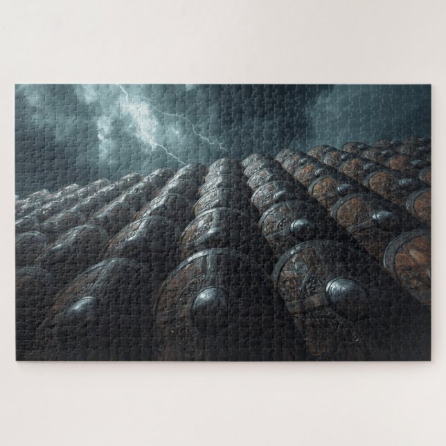Quebra-cabeça Viking Shield Wall Jigsaw Puzzle (Horizontal)