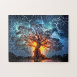 Quebra-cabeça Viking World tree Yggdrasil at Ragnarok