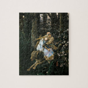 Quebra-cabeça Viktor Vasnetsov- Ivan Tsarevich que monta o lobo