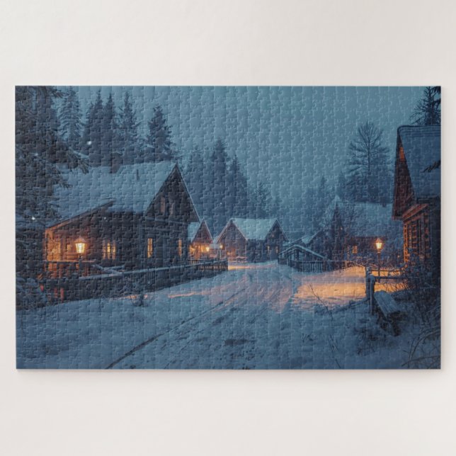 Quebra-cabeça Vila de Inverno Nórdica Puzzle (Horizontal)