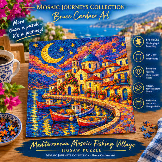 Quebra-cabeça Vila Piscatória Mosaico Mediterrâneo