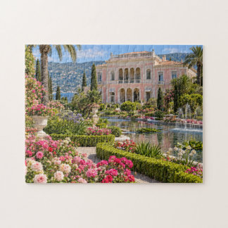 Quebra-cabeça Vila Rosa da Riviera Francesa e Jardins de Flores