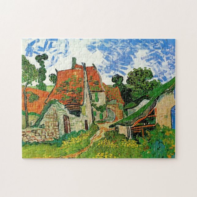 Quebra-cabeça Village Street em Auvers, Vincent van Gogh (Horizontal)