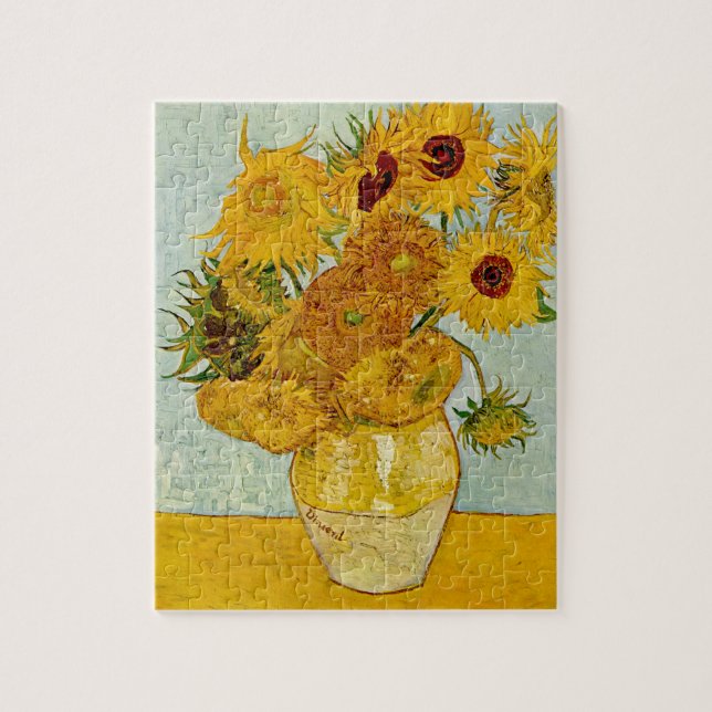 Quebra-cabeça Vincent Van Gogh 12 Girassóis Impressionista (Vertical)