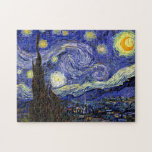 Quebra-cabeça Vincent Van Gogh - A Bela Arte da Noite Estrelada<br><div class="desc">Vincent Van Gogh é a Noite Estrelada. Petróleo na canvas de 1889, Starry Night foi pintado enquanto Van Gogh estava no asilo em Santo-Remy, França, e é considerado uma de suas maiores obras-primas. Embora seja uma cena noturna, foi pintada durante o dia e representa a vista da janela no quarto...</div>