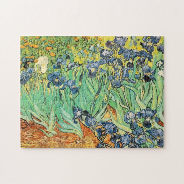 Quebra-cabeça Vincent van Gogh apresenta flores azuis (Horizontal)