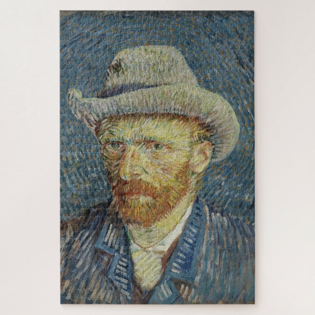 Quebra-cabeça Vincent van Gogh: Autorretrato com Chapéu de Feltr (Vertical)