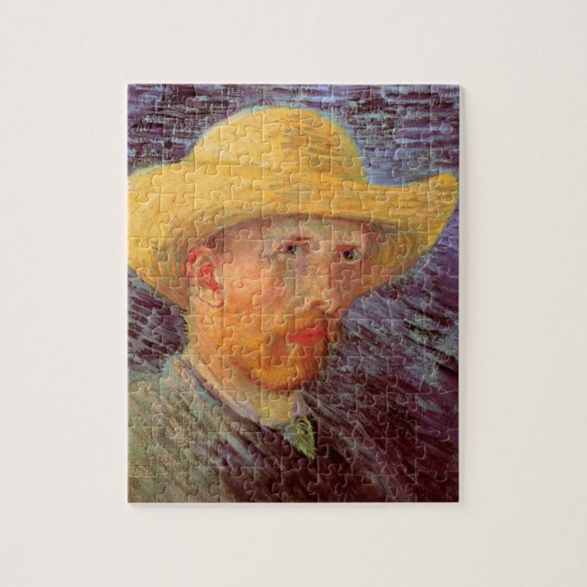 Quebra-cabeça Vincent van Gogh autorretrato com chapéu de palha (Vertical)