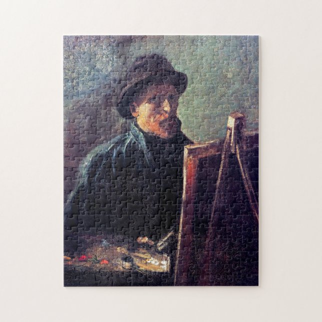 Quebra-cabeça Vincent Van Gogh - Autorretrato com Chapéu Escuro  (Vertical)