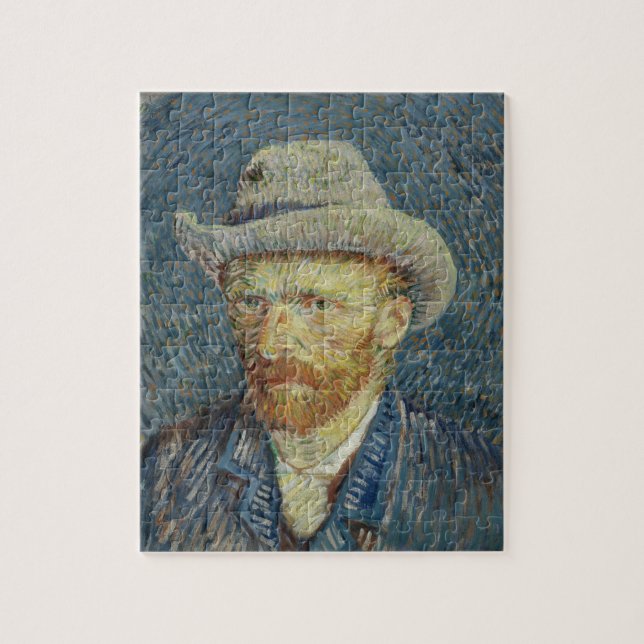 Quebra-cabeça Vincent van Gogh autorretrato com Cinza Felt Hat (Vertical)