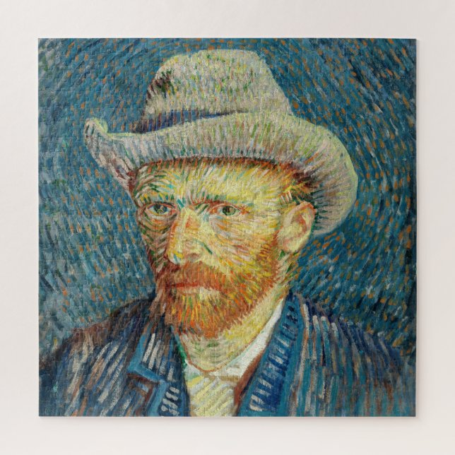 Quebra-cabeça Vincent Van Gogh autorretrato com Cinza Felt Hat (Vertical)