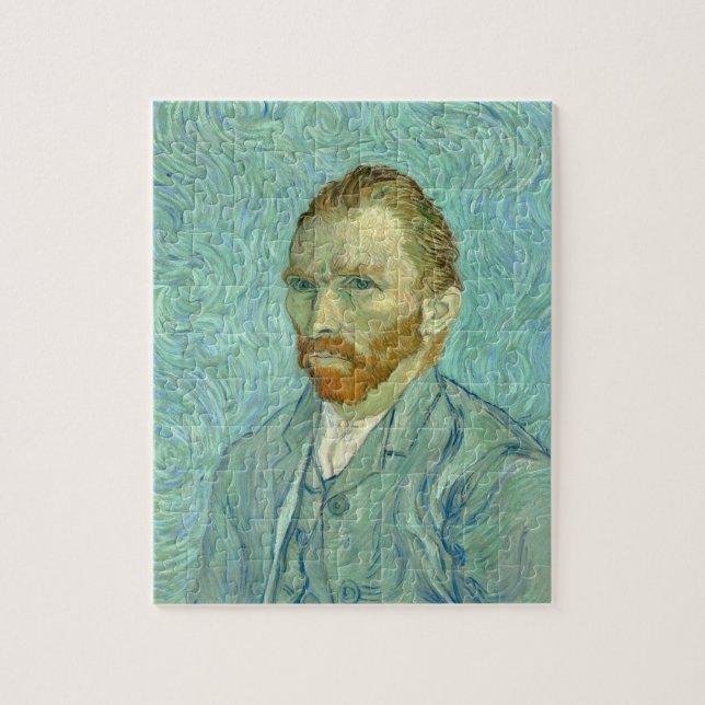 Quebra-cabeça Vincent Van Gogh autorretrato de fundo azul (Vertical)