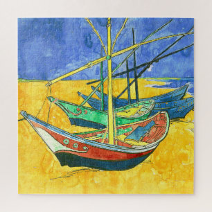 Quebra-cabeça Vincent van Gogh Boats em Saintes-Marie watercol