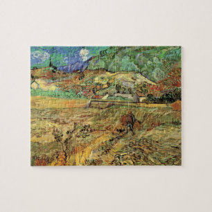 Quebra-cabeça Vincent van Gogh - Campo de Trigo Cercado com Camp