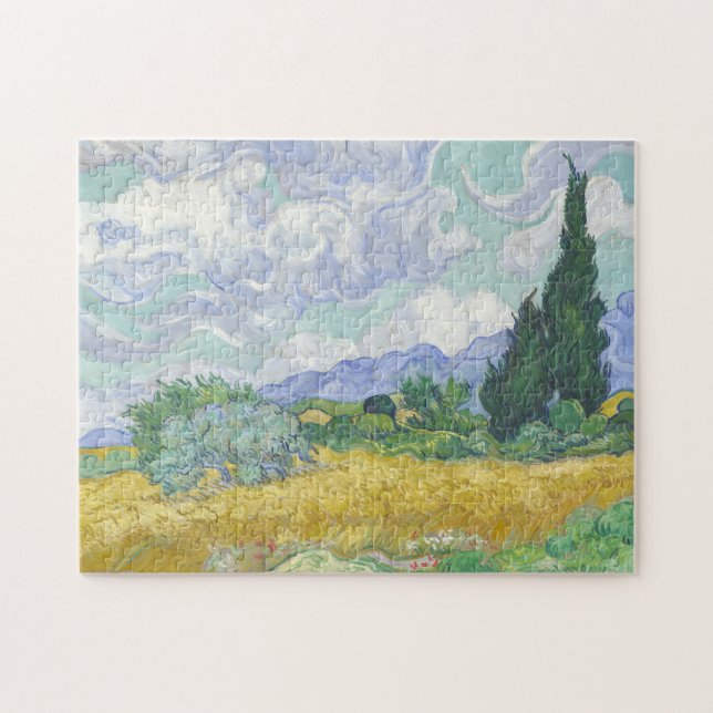 Quebra-cabeça Vincent Van Gogh, Campo de Trigo com Cipras (Horizontal)