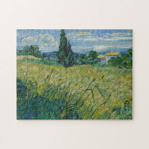 Quebra-cabeça Vincent Van Gogh, Campo de Trigo Verde com Cypress