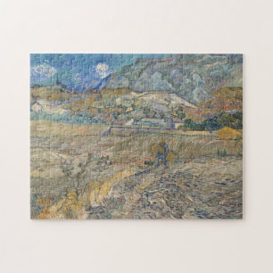 Quebra-cabeça Vincent Van Gogh, campo fechado com camponês