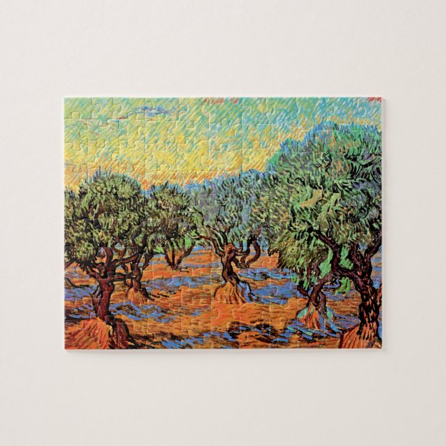 Quebra-cabeça Vincent Van Gogh - Olival com Céu Alaranjado (Horizontal)