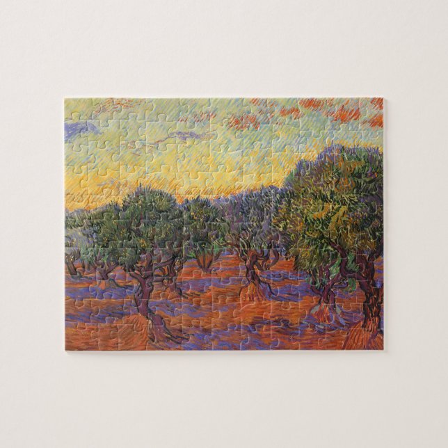 Quebra-cabeça Vincent van Gogh - Olive Grove, Orange Sky (Horizontal)