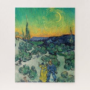 Quebra-cabeça Vincent van Gogh - Paisagem lunática com Casal