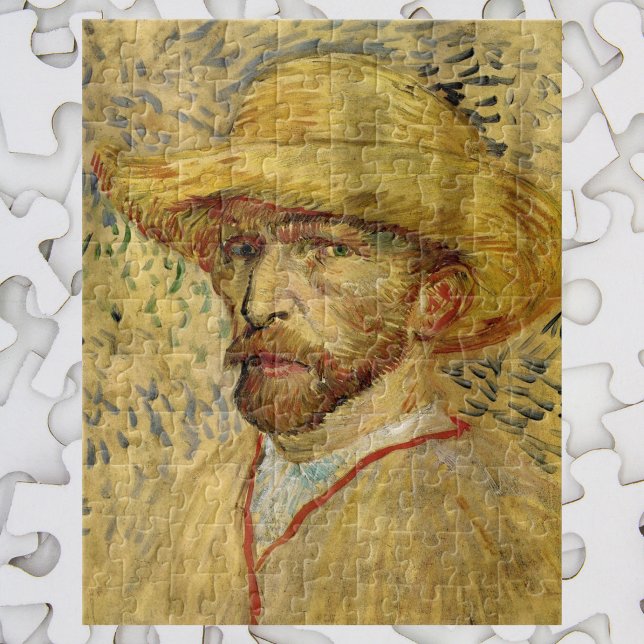Quebra-cabeça Vincent van Gogh Self Portrait with Straw Hat (Criador carregado)