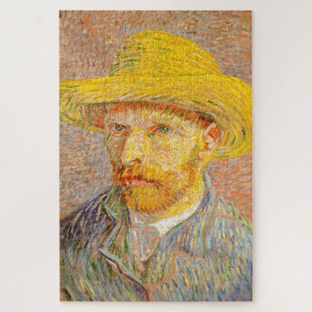 Quebra-cabeça Vincent Van Gogh Self Portrait with Straw Hat Art (Vertical)
