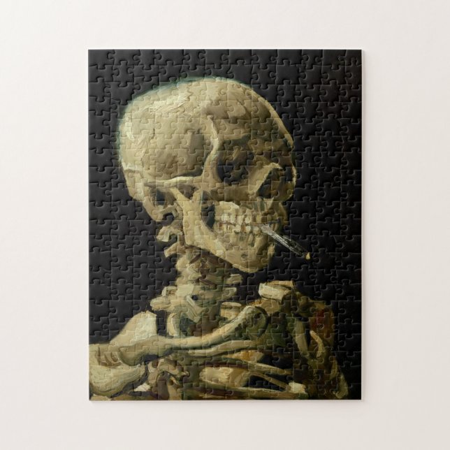 Quebra-cabeça Vincent Van Gogh Skeleton com um Cigarro em chamas (Vertical)