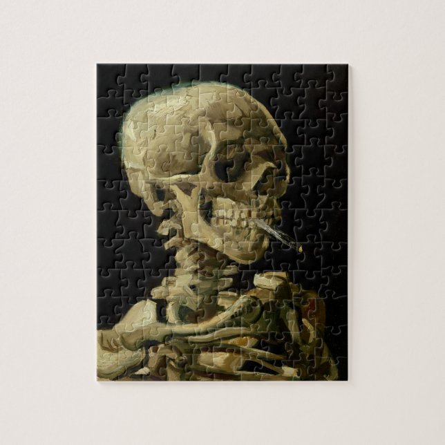 Quebra-cabeça Vincent Van Gogh Skeleton com um Cigarro em chamas (Vertical)