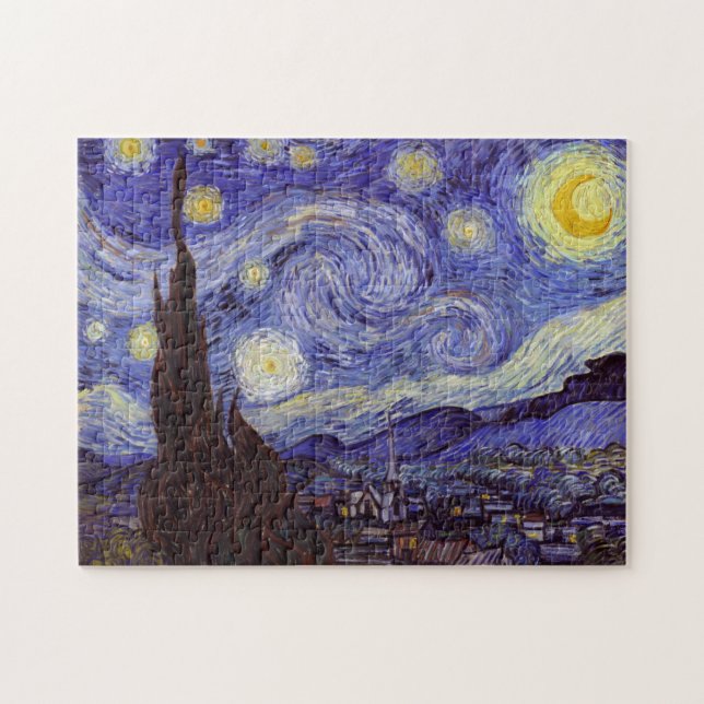 Quebra-cabeça Vincent Van Gogh Starry Night Vintage Fine Art (Horizontal)