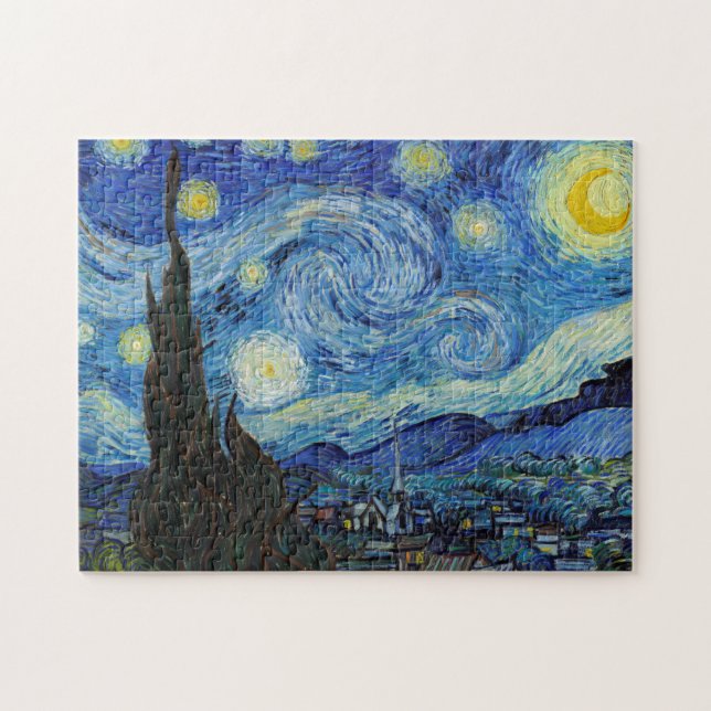 Quebra-cabeça Vincent Van Gogh Starry Night Vintage Fine Art (Horizontal)