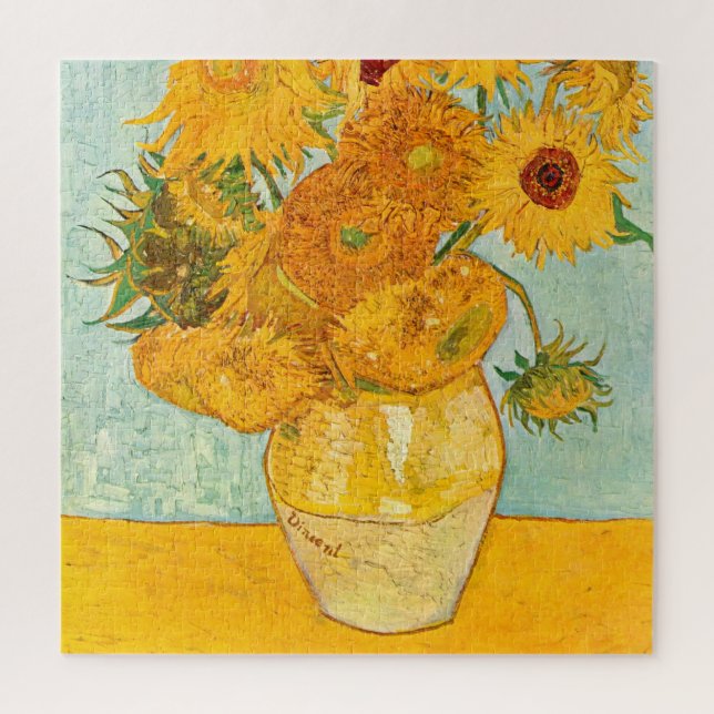 Quebra-cabeça Vincent Van Gogh Traz Girassóis em Arte Vase (Vertical)